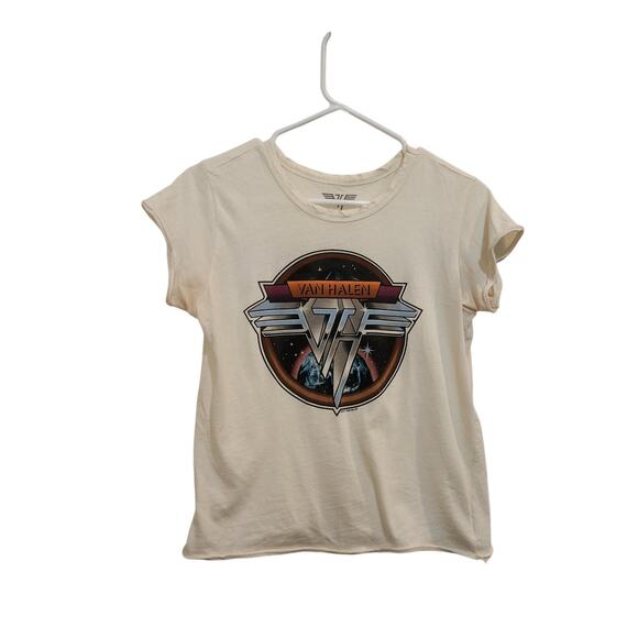 Van Halen World Tour 1979 Graphic T-Shirt Short Sleeve White Cotton Top Small - Picture 1 of 9